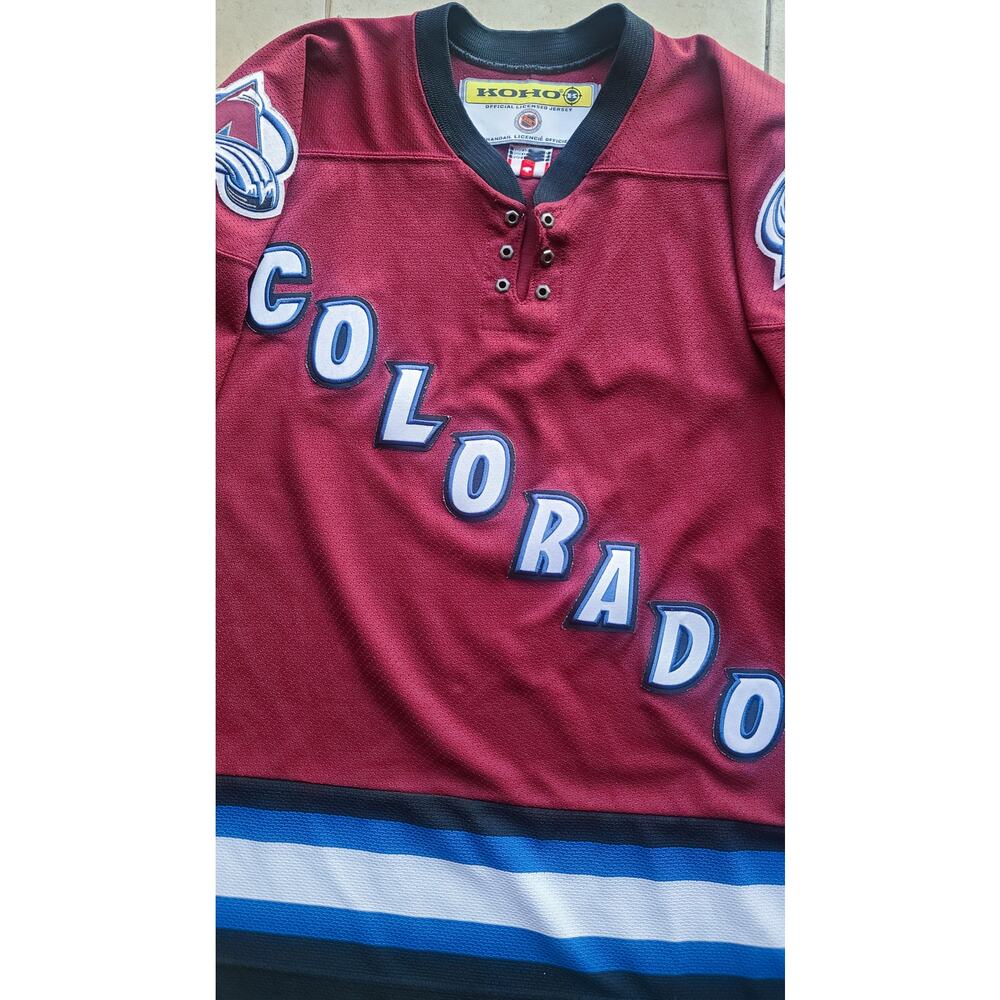 Colorado Avalanche 2001-2007 KOHO jersey 3rd Alt L red Diagonal NHL hockey vtg